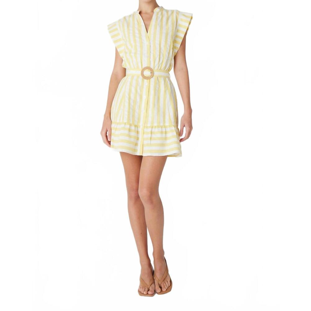 NEW JS71 lavina dress in yellow/white stripe